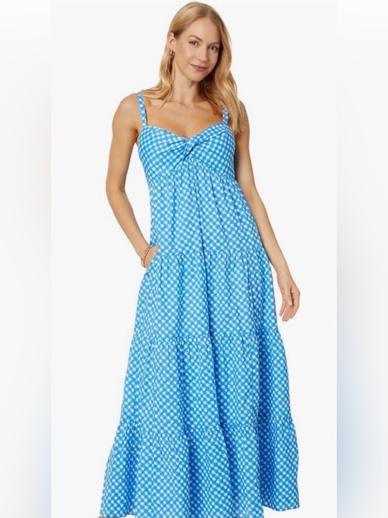 Lilly Pulitzer Dresses & Skirts - Lilly Pulitzer Shylee Cotton Maxi Dress in the "Boca Blue Double Checking" print